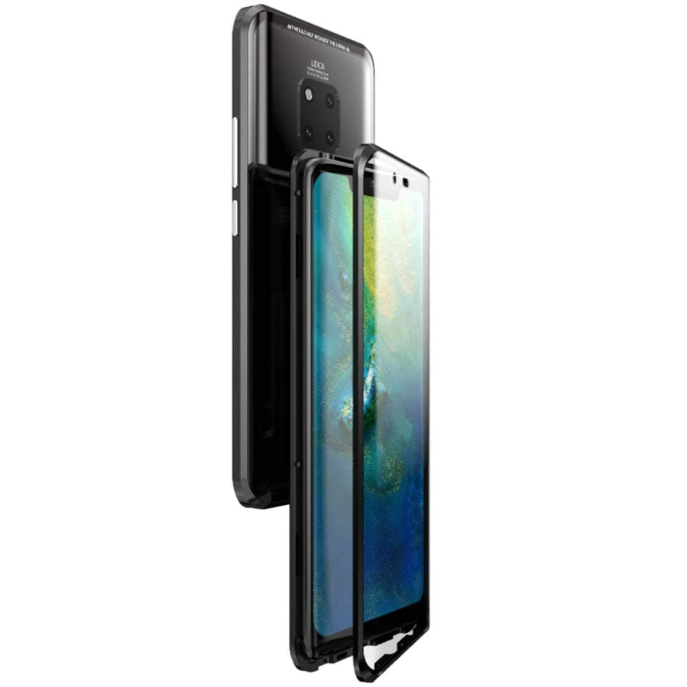 For Huawei Mate 20 Pro Case，JoyCube 360° Full Body Protective Case, Magnetic Adsorption Cover，Metal Frame Bumper With Built-in Screen Protector [ Front & Back ] Shockproof Dirtproof Anti-scratch-Black