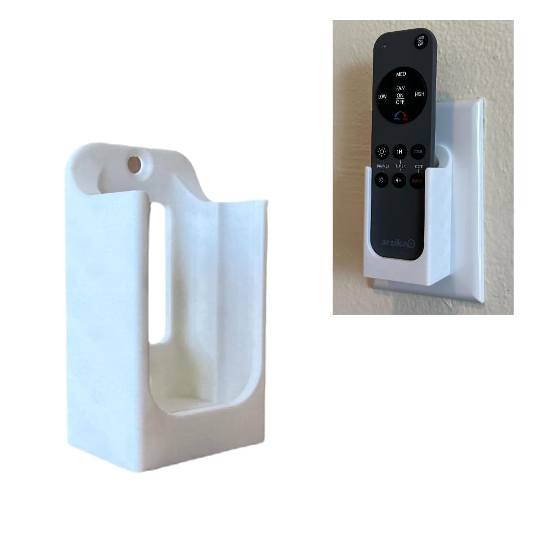 Wall Mount Holder for Remote Control REM-ARTC-1, REM-ARTC-2 Artika Ceiling Fans, Compatible with Edwin, Alton, Aiden, Darren Models, with Mounting Hardware. White (Toggle Switch Mount)