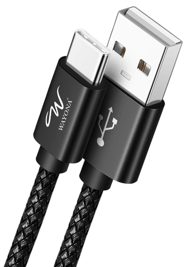 - Wayona Type C 3Meter Nylon Braided 65W/3A Fast Charging USB C Long Cable Compatible for Samsung Galaxy S24, S23, S22, iPhone 15 Series, Android Auto, Apple CarPlay (10 FT Pack of 1, Black)