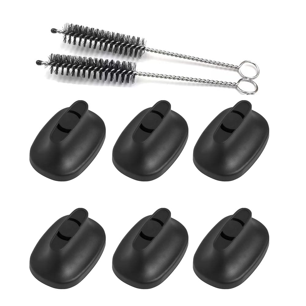Replacement Accessories Designed for Mini and Plus, 6*Mouthpiece Compatible with P-Mini&Plus [6+2] Brush for Cleaning (Black)