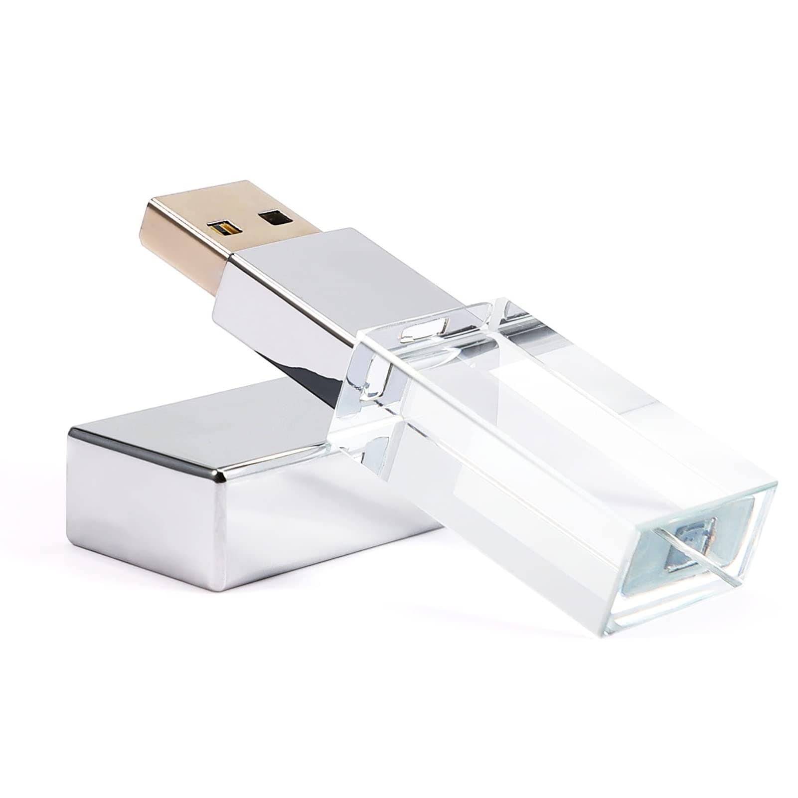 Laak 8GB New Crystal Transparent Rectangle Genuine USB Flash Drive 3.0 Wedding Gift Pendrive,Silver