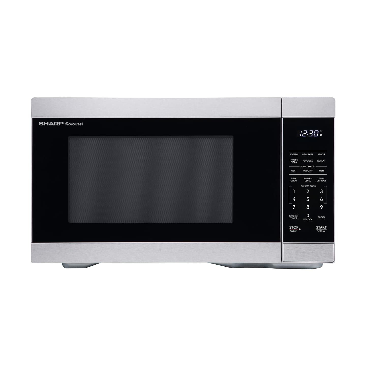 Countertop Microwave Oven with Removable 12.4" Carousel Turntable, 1000 Watt, 1.1 Cubic Feet, Stainless Steel