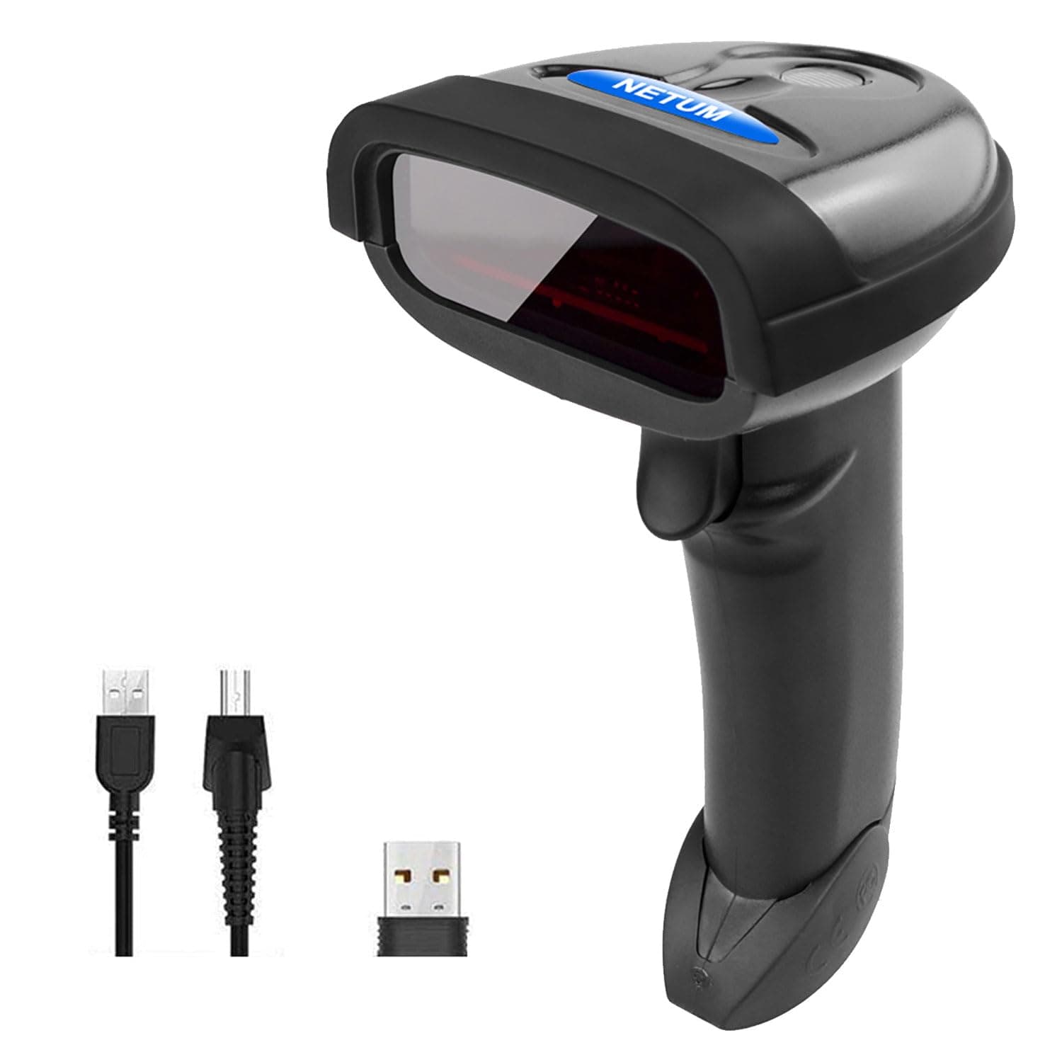 NETUM Wireless Barcode Scanner, 2 in 1 2.4G Wireless & USB Wired 1D Laser Barcode Reader Handheld Bar Code Reader Cordless Rechargeable Bar Code Scanner for Computer MAC Laptop (NT-1698W)