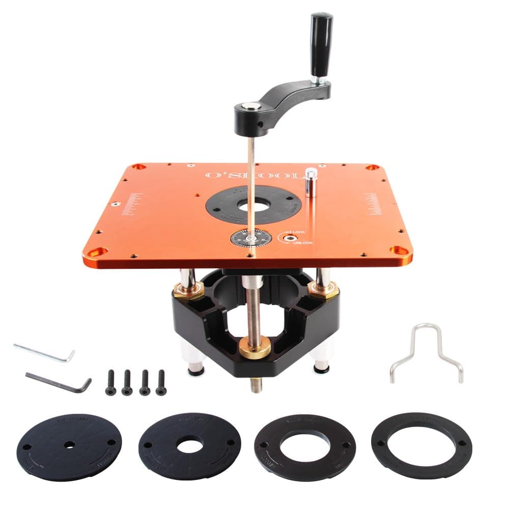 Router Lift Systems for 3-1/2" Diameter Motors, 9-1/4'' x 11-3/4'' Plate 5-Piece Insert Ring Kit, RTS05