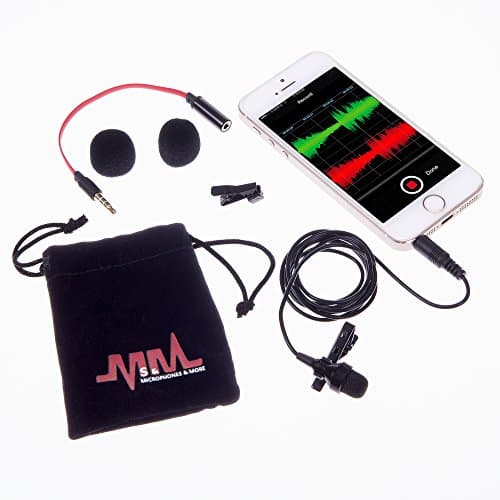iPro-Max Professional Grade Lavalier Lapel Microphone directional Mic with Easy Clip On System record Youtube Interview Video Conference Podcast Voice Dictation on iPad iPhone or Samsung & Windows Smartphones