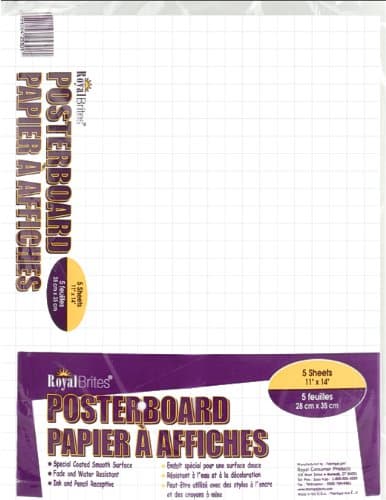 Royal BritesWhite Poster Board, Classic Presentation Board, 11 x 14 Inches (5 Pack), (25301)