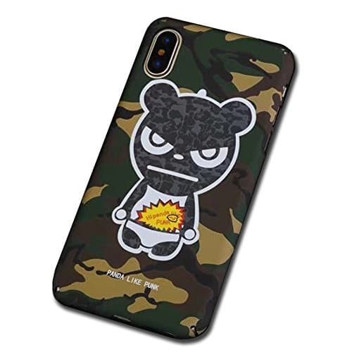Cell Phone Sleeves Protect Case For Iphone X Night Luminous Art Painting X Slim Cover Thin Hard PC (Punk Panda 8)