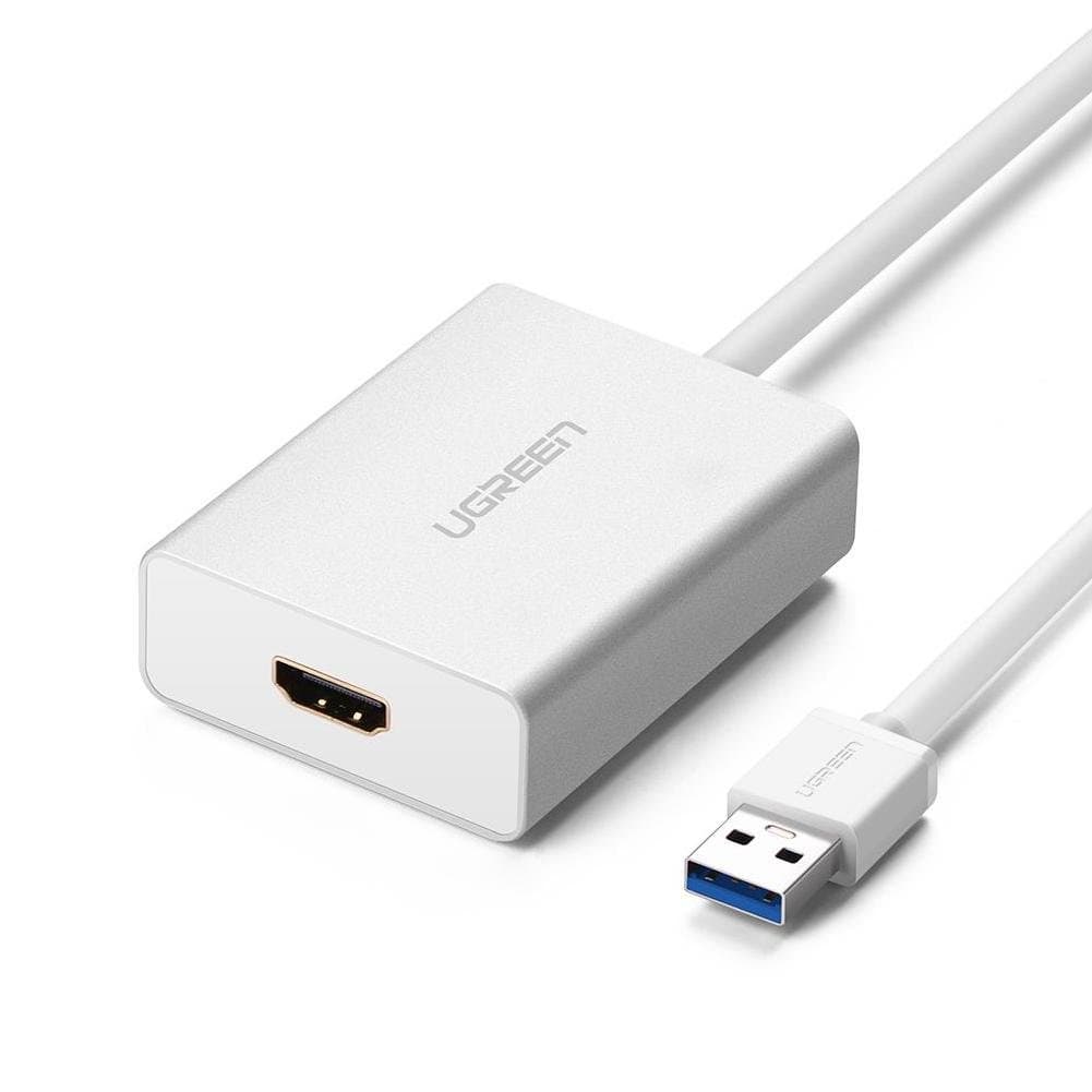 Ugreen USB 3.0 to HDMI DVI External Video Card Graphic Adapter for Multiple Monitors up to 2048x1152, Compatible with Windows 10/8.1/8/7/Vista/XP, Mac OS 10.6 to 10.11 El Capitan,Aluminum Case