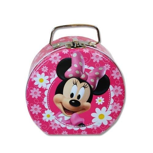 Semi-round Shaped Tin Lunch Box with Clasp & Handle