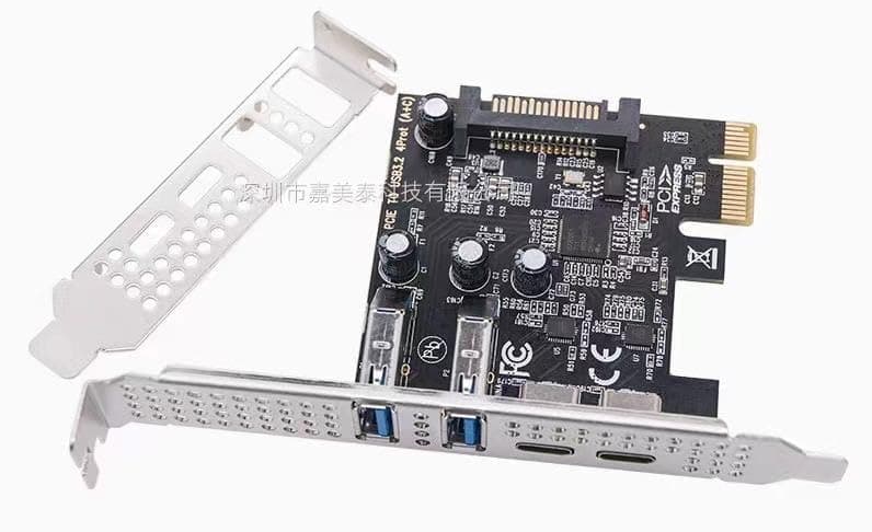 foxaa PCIE Type C USB 3.2 Gen 1 5Gbps Card Adapter PCI Express Card with 2 Port USB 3.0