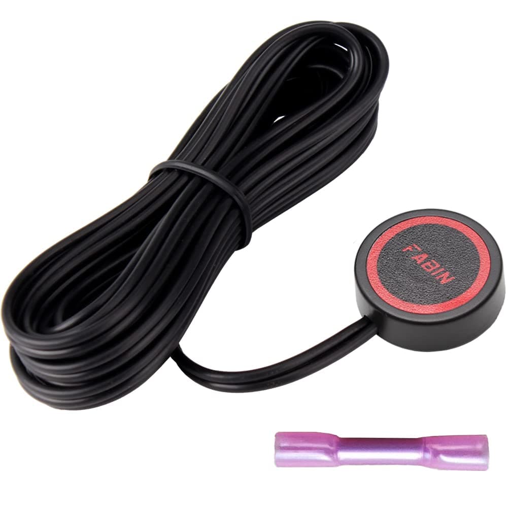 FARBIN Horn Push Button,Momentary Switch with 3 meters wire,Round Red Cap On Off Switch,Mini Self Locking,SPST Tactile On Off, DIY Electronics Accessories (Flat button)