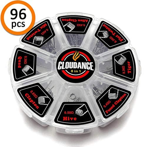 CLOUDANCE Prebuilt coils Kit Resistance Wire Coils Premade Coils for Hobby Used 96 Pieces
