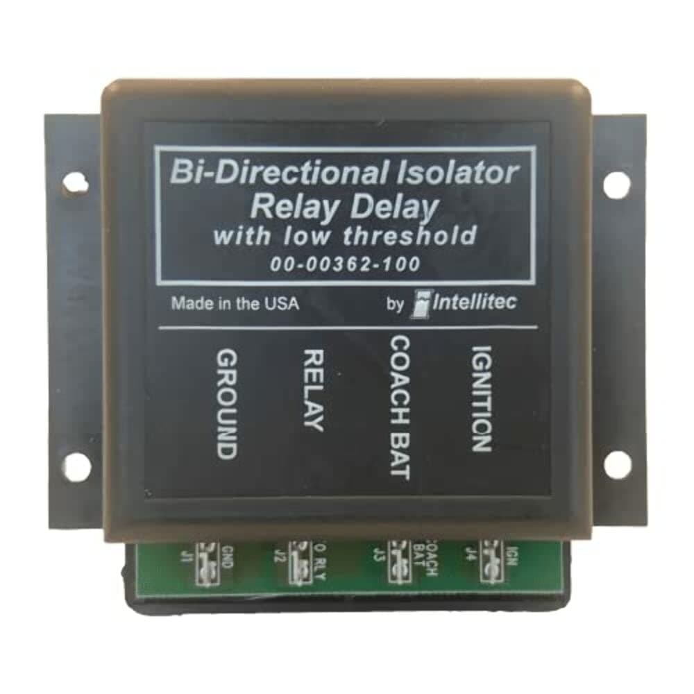 Automatic RV Battery Isolator Relay Delay, 2-Terminal, Copper Contact, Screw Connector, 13.1V, 10A+