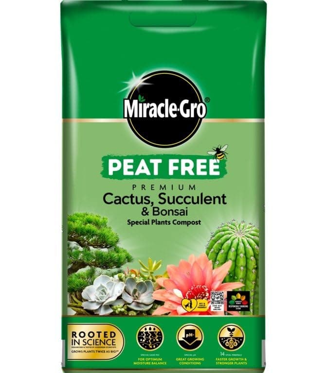 Miracle-Gro Peat Free Cactus/Bonsai Compost - 10L