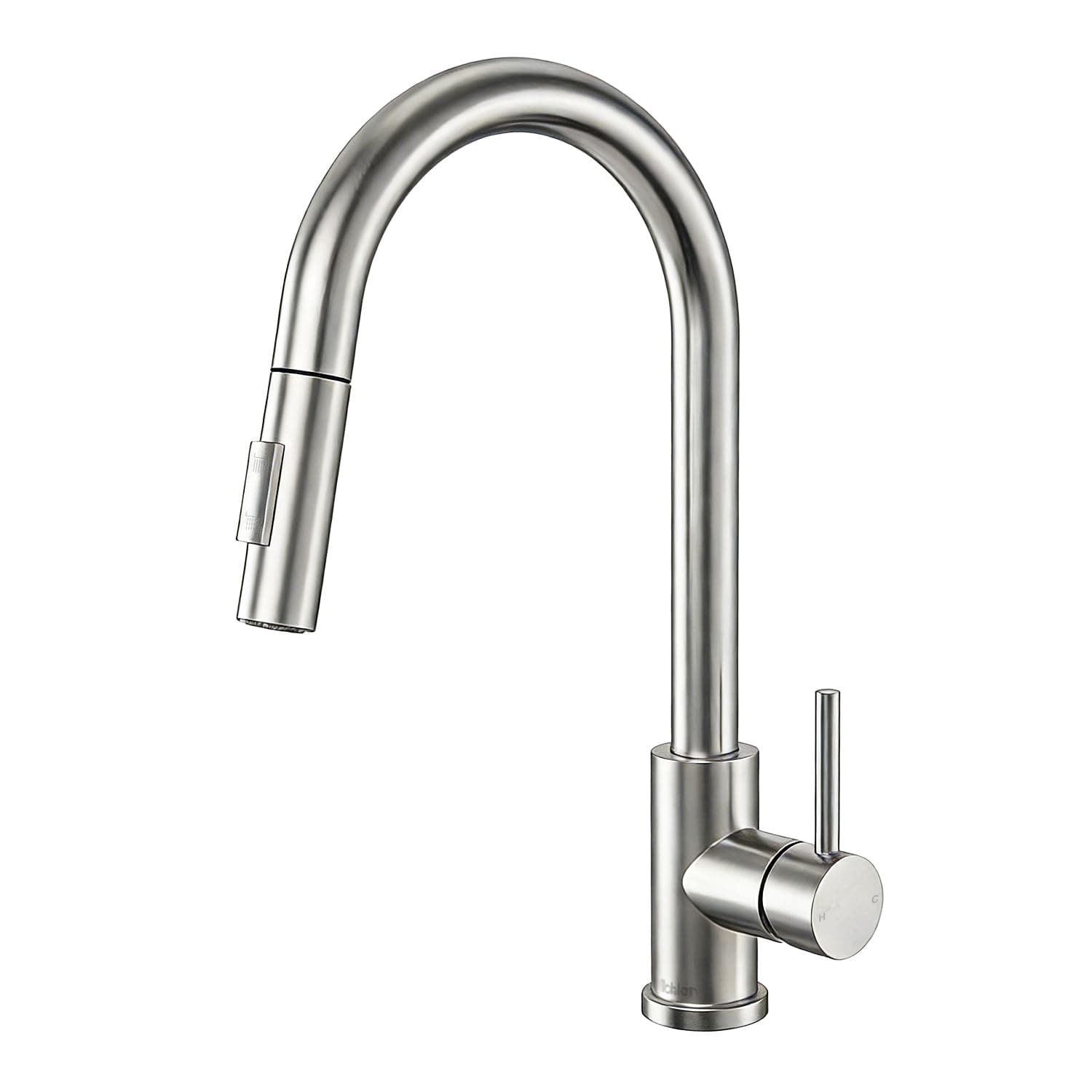 Tohlar Kitchen Sink Mixer Tap with Pull Out Sprayer, Modern Stainless Steel Single Handle Pull Down Sprayer Tap (Brushed Nickel)