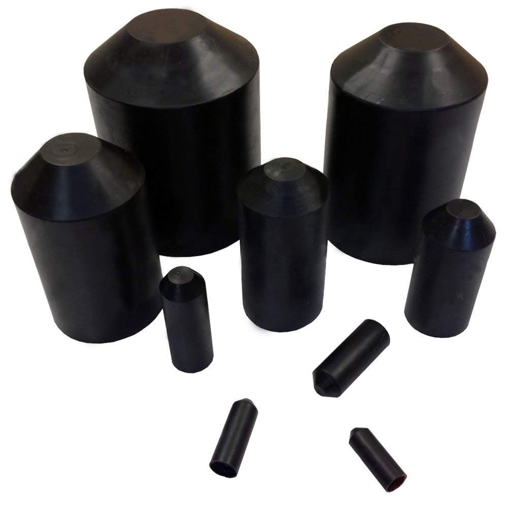 Electriduct 3/4" Heat Shrink End Cap Adhesive Lined Waterproof Insulation Terminal Seal - 10 Pieces - Black