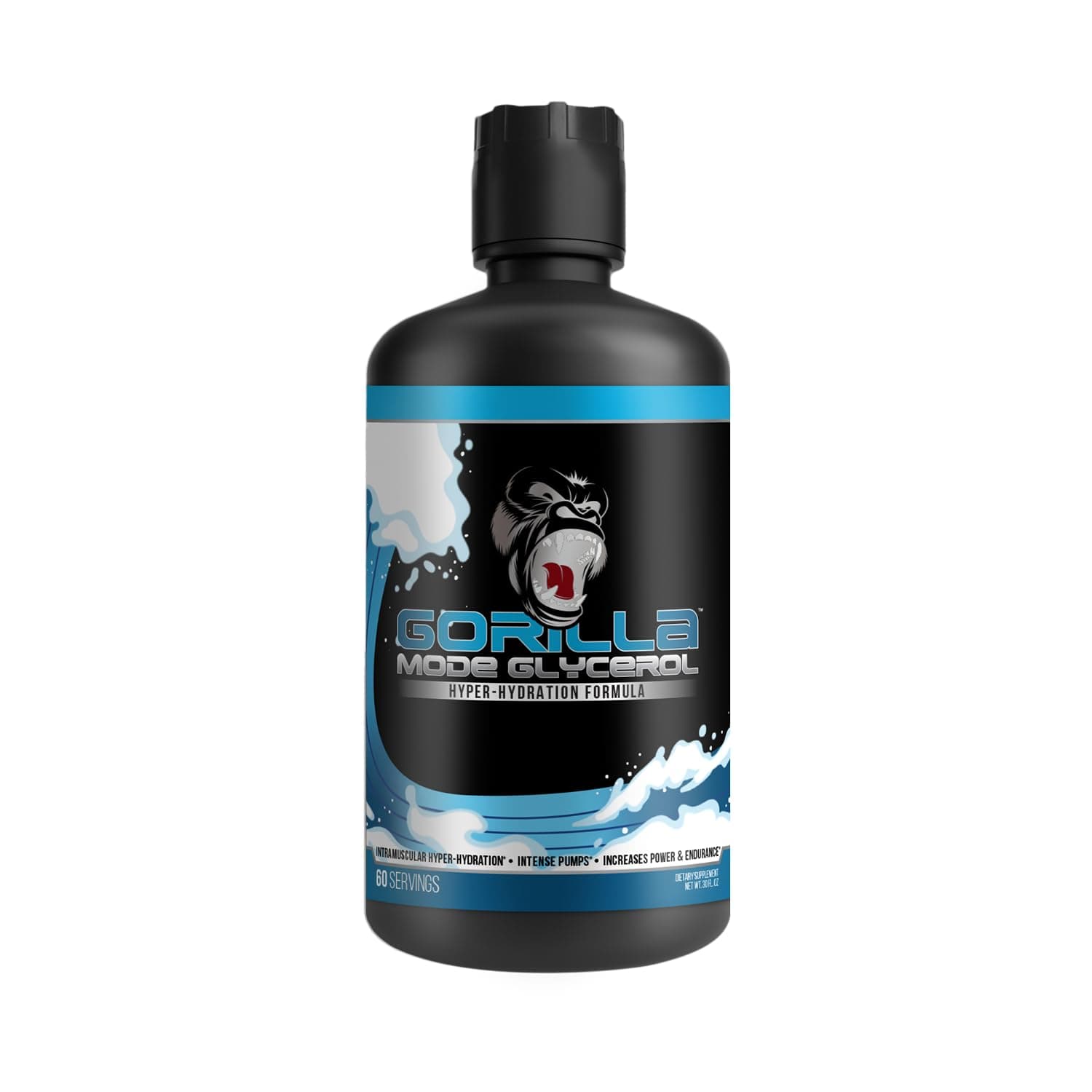Gorilla Mode Liquid Glycerol Pre-Workout - Hydrating Pre-Workout Formula for Intense Pumps · Intramuscular Hyper-Hydration · Increased Power & Endurance / 33 FL OZ (Unflavored)