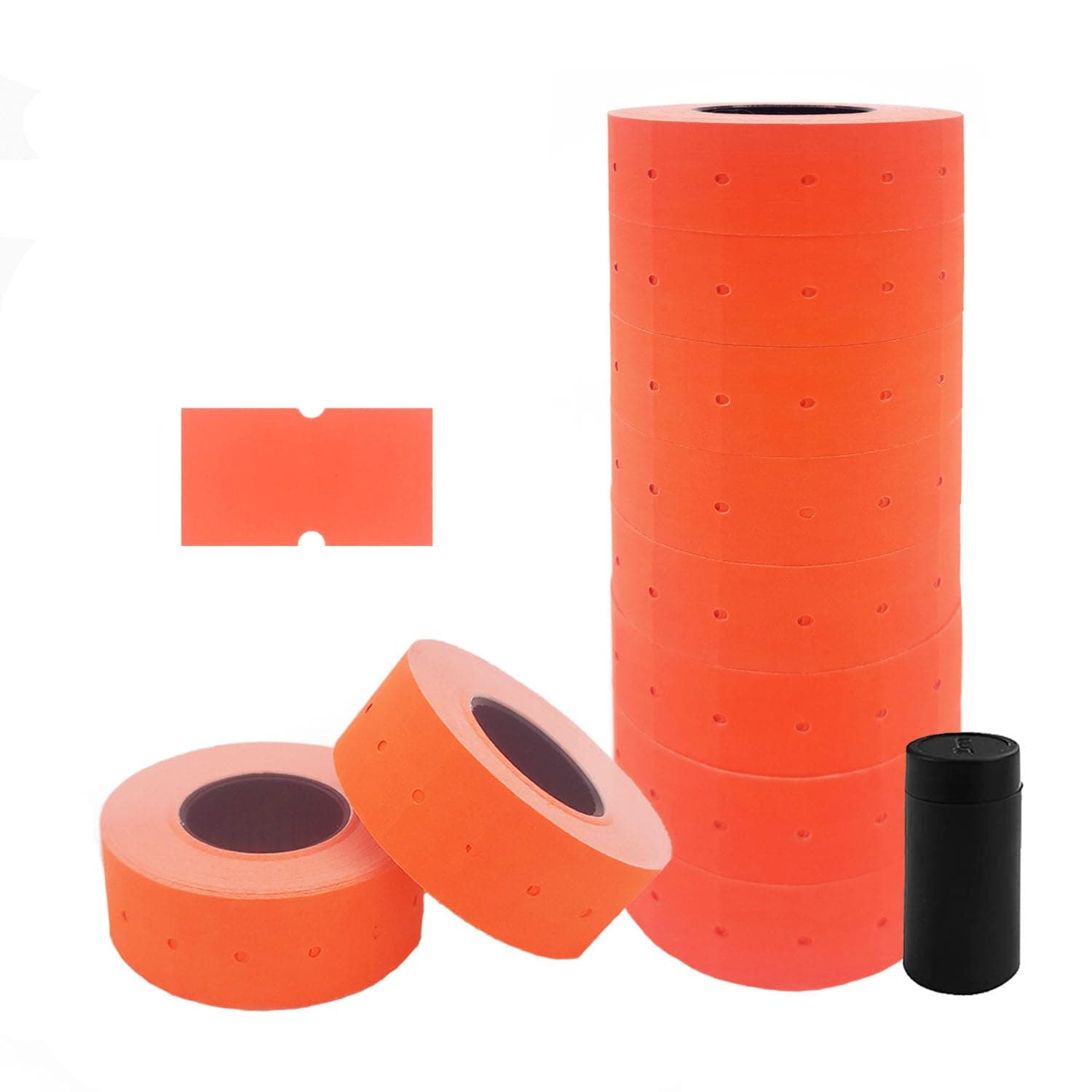 8,000 Fluorescent Red Blank Labels With Ink