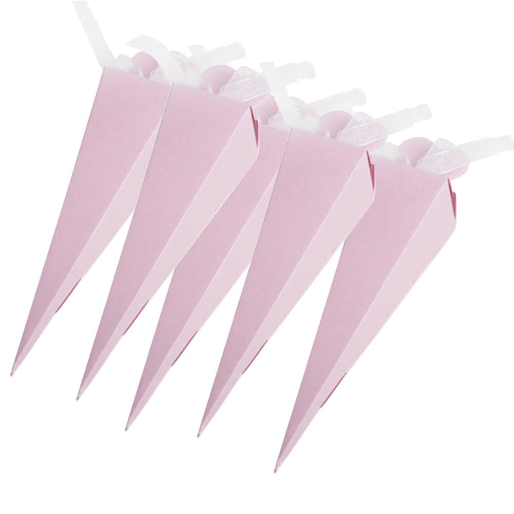 50 PCS Ice Cream Cone-Shaped Triangular Candy Box Gift Wrapping Souvenir For Wedding Favors Baby Shower Birthday Party Supplies