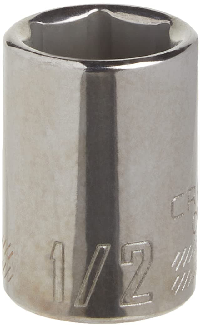 Shallow Socket, SAE, 3/8-Inch Drive, 1/2-Inch, 6-Point (CMMT43003)