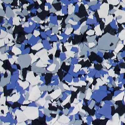 Decorative Floor Coating Flakes, Electric Blue Blend, 1/4", per lb