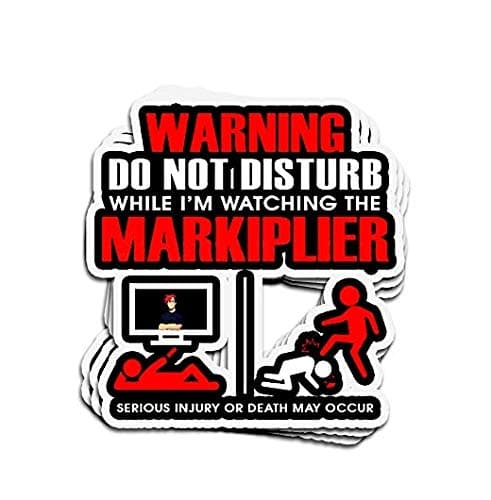 Warning Do Not Disturb While I'm Watching The Markiplier - Sticker Graphic - Auto, Wall, Laptop, Cell, Truck Sticker for Windows, Cars, Trucks