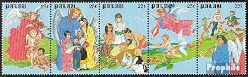 Palau-Islands 255-259 five strips (complete.issue.) unmounted mint/never hinged ** MNH 1988 christmas (Stamps for collectors) Christmas