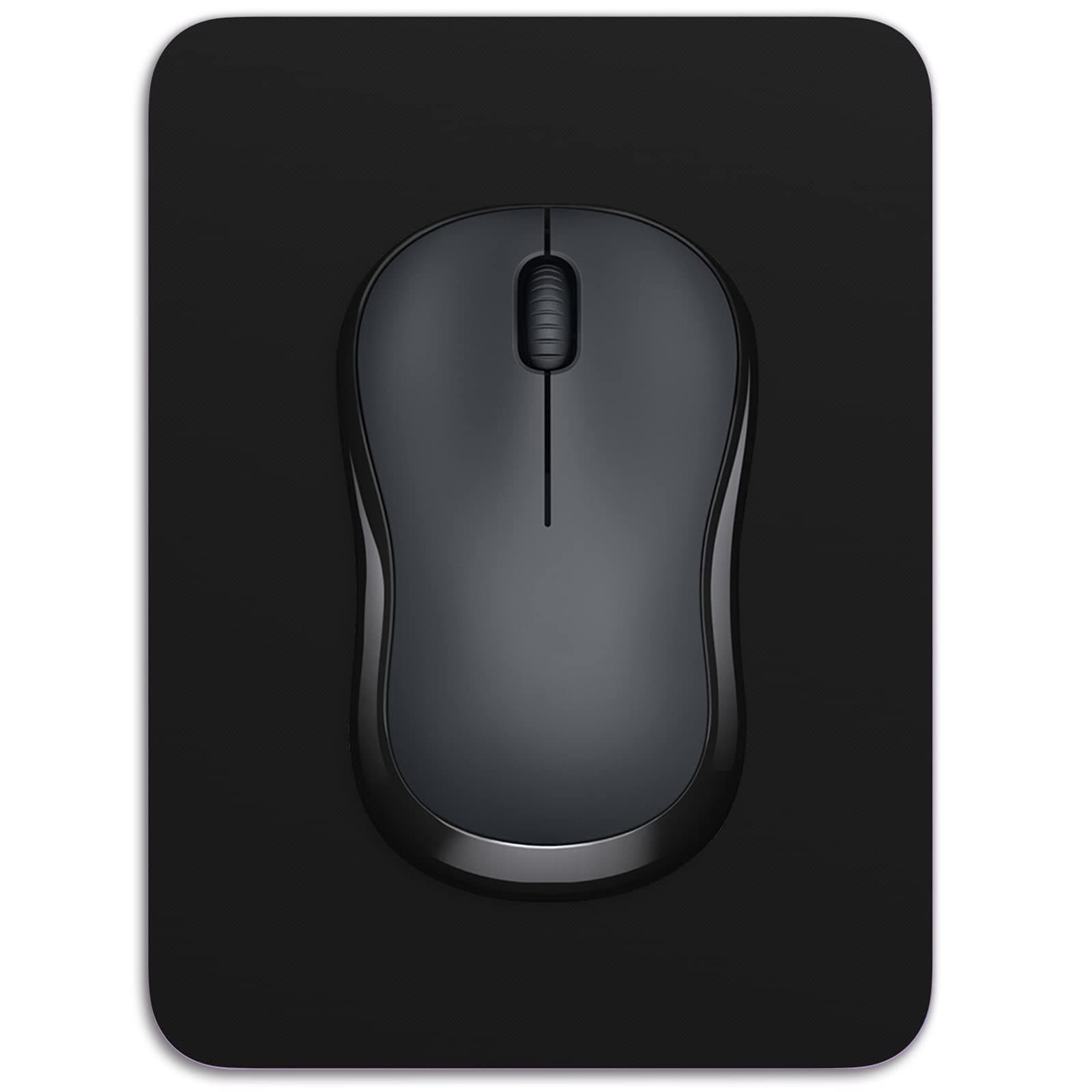 Small Mouse Pad, 6 x 8 Inch Thick Rubber Premium-Textured Non-Slip Portable & Washable Mini Mouse Mat for Women Men Wireless Laptops Keyboard Tray Gaming Work Computer Office Travel, Black