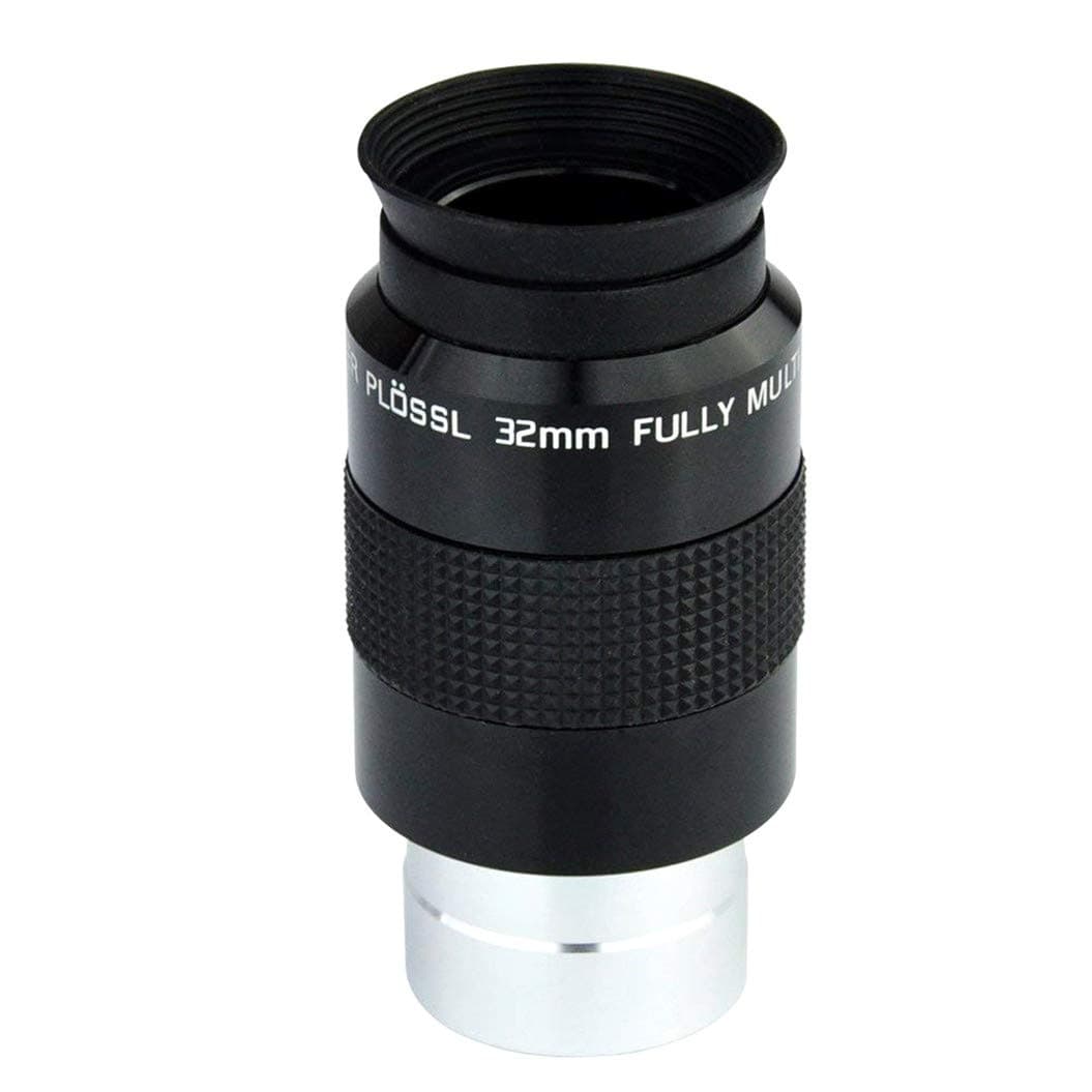 1.25" 32mm Super Plossl Telescope Eyepiece with Filter Thread and Lens Caps- 52 Degree FOV and 4-Element Design