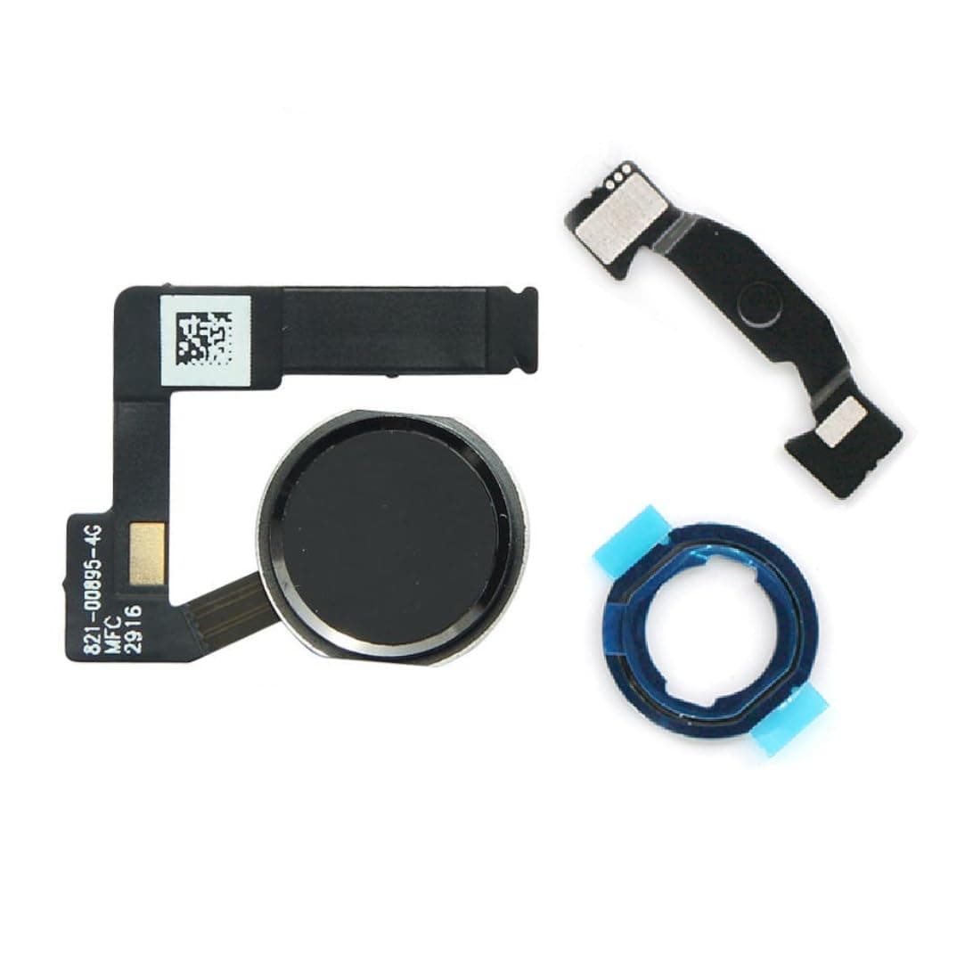 YESUN Home Button Flex Cable Assembly + Home Key Rubber Gasket and Spacer Holder for iPad Pro 10.5, 12.9 2nd, Air 3 2019 (Black)