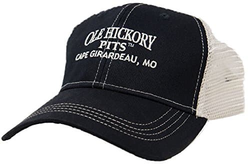 Ole Hickory Pits Black and White Mesh Hat