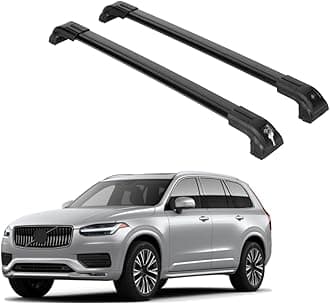 Heavy Duty 220lbs Roof Rack Cross Bars for Volvo XC90 2016-2026 | Solid Metal Mounts | Aluminum Crossbars with Anti Theft Lock for Rooftop - Compatible with Flush Rails - Black