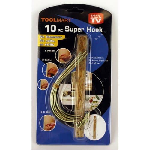 3 Pk, Super Hook Hang-It-Up Like Hercules Hooks 10 Pc (30 total)