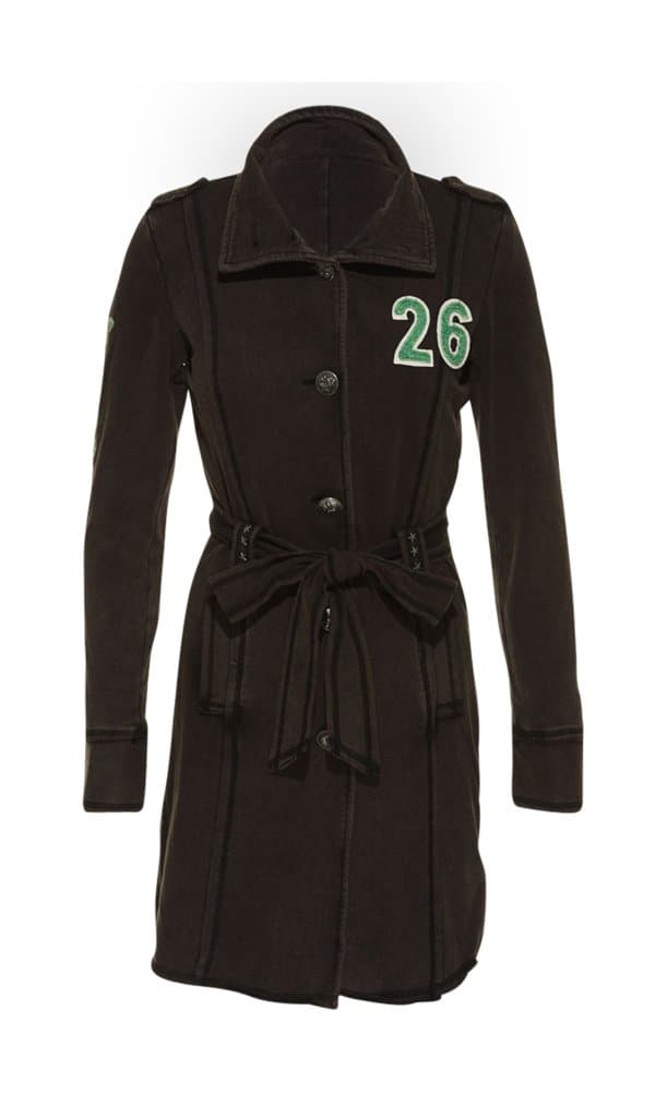 Jersey Maxi Trench Coat Lined In Terry Cloth