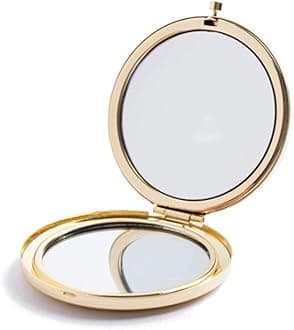 Gold Magnifying Compact Mirror for Purse - 1x/2x Magnification Travel Makeup Mirror 2.76 inch Double-Sided Mini Folding Mirror,Cute Small Pocket Mirror for Gift,Travel Essentials
