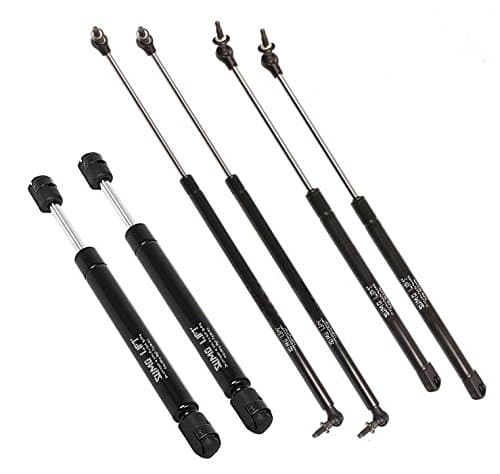 2 Hood 2 Tailgate 2 Window Shock Lift Support Gas Strut Arm Prop Rod Set Jeep Grand Cherokee 4048 4528 4699
