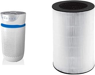 HoMedics Compact Air Purifier with UV-C, HEPA & Carbon Filters - Air Filtration & Purification Removes Allergens & HEPA Filter for Air Purifier Model AP-T40