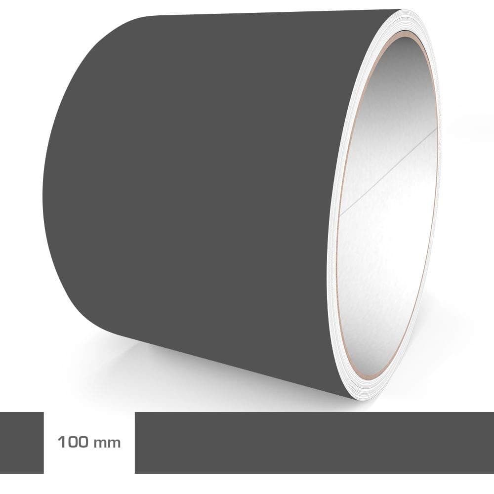 MotokingDecorative Stripe, Dark Grey Matte, 100 mm Width, 10 m Length, RAL 7012, Sticker Foil Car Boat Motorbike Motorhome Caravan