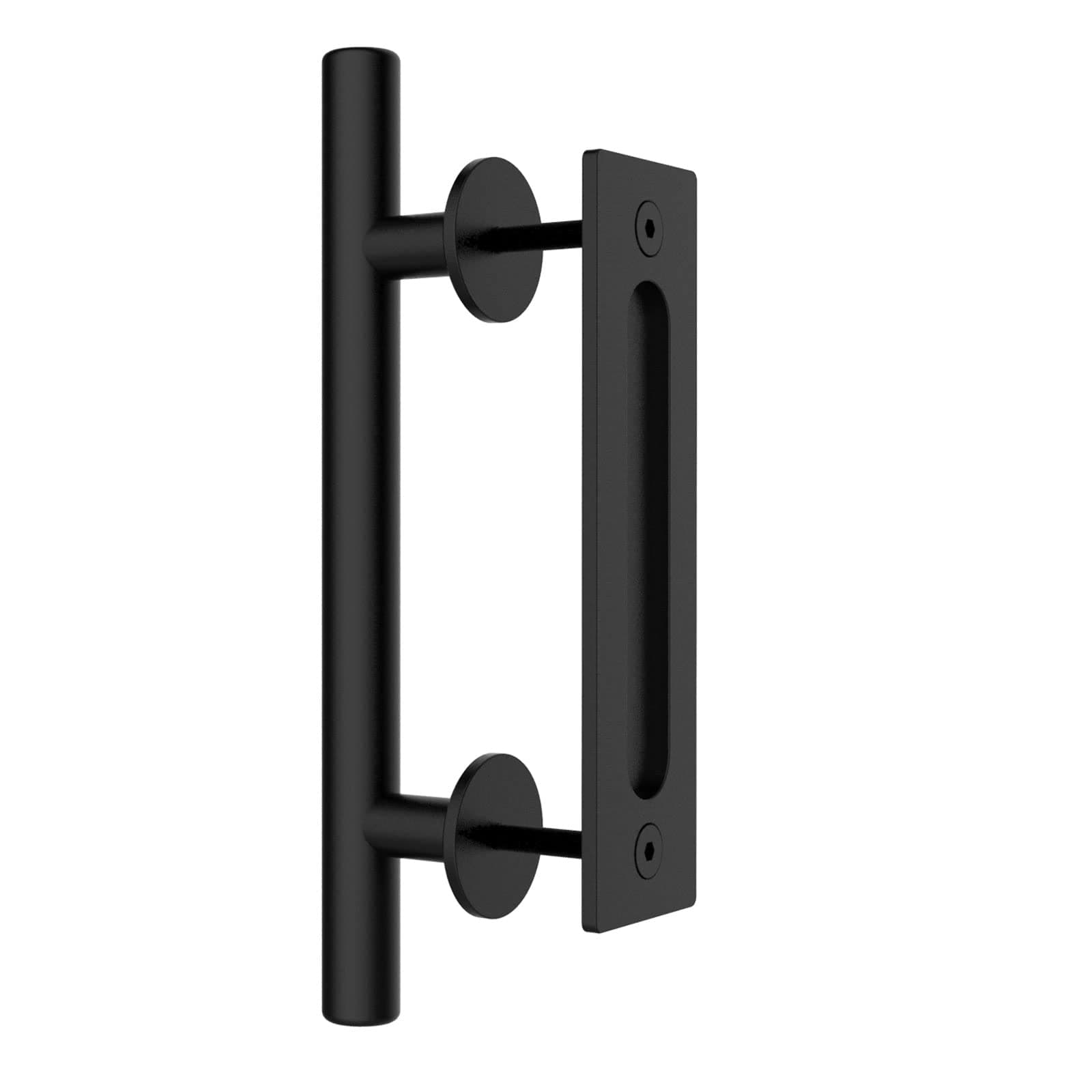 TSMST30CM Sliding Door Handle Double Sided Barn Door Handle Embedded Invisible Alloy Steel Frosted Black