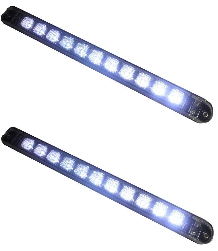 Set of 2 +++Bright 17" Clear White Back-up / Reverse / Fog LIGHT BAR with Chrome Reflector