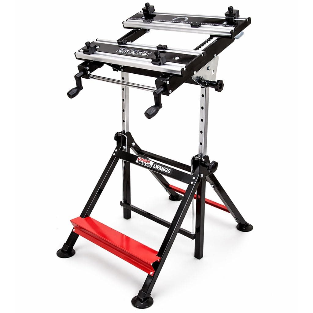 LUMBER JACK Foldable Steel Metal Workbench with Aluminium Work Surface, 100 kg Load Capacity