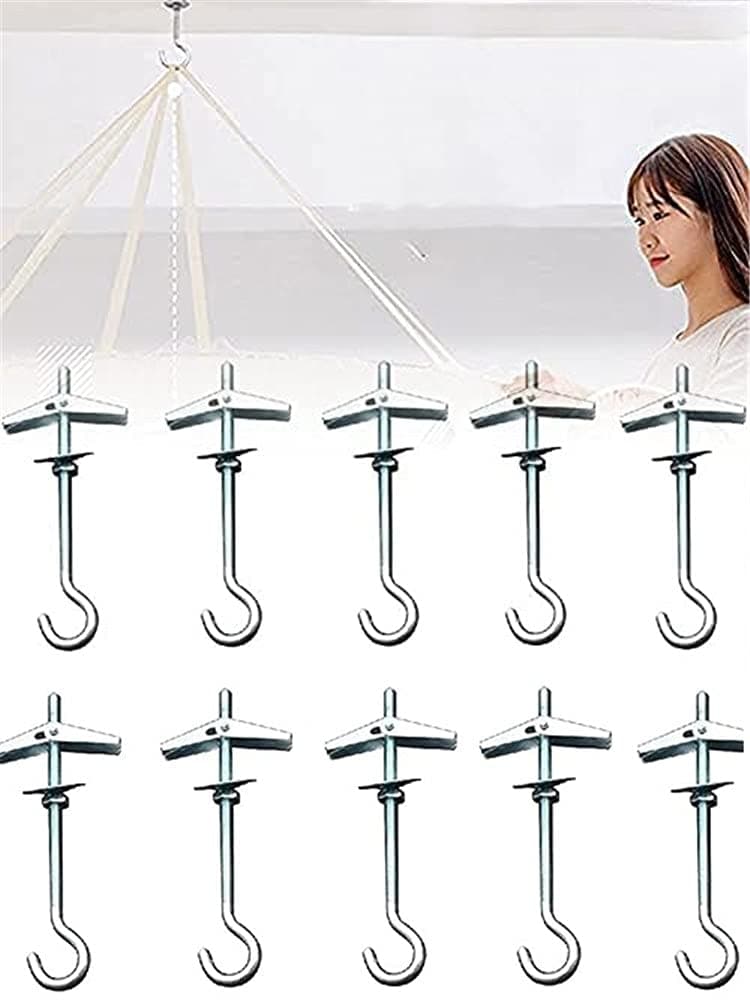 10 pcs Aircraft Hook- Ceiling Hooks for Hanging Plants,Cup Hooks Great for Indoor & Outdoor Use