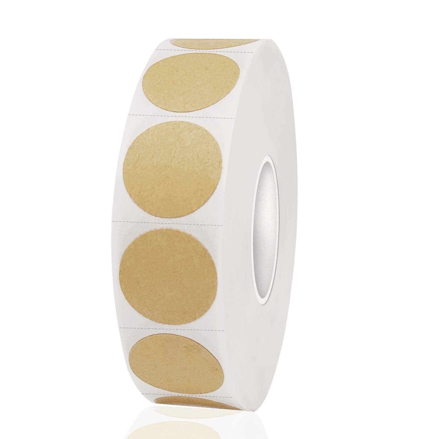 1200 Pieces 0.75 Inch Round Color Coding Label Garage Sale Stickers Blank Yard Sale Price Sticker Permanent Adhesive Dots Stickers,Easily Writable with Perforation Line (Kraft)