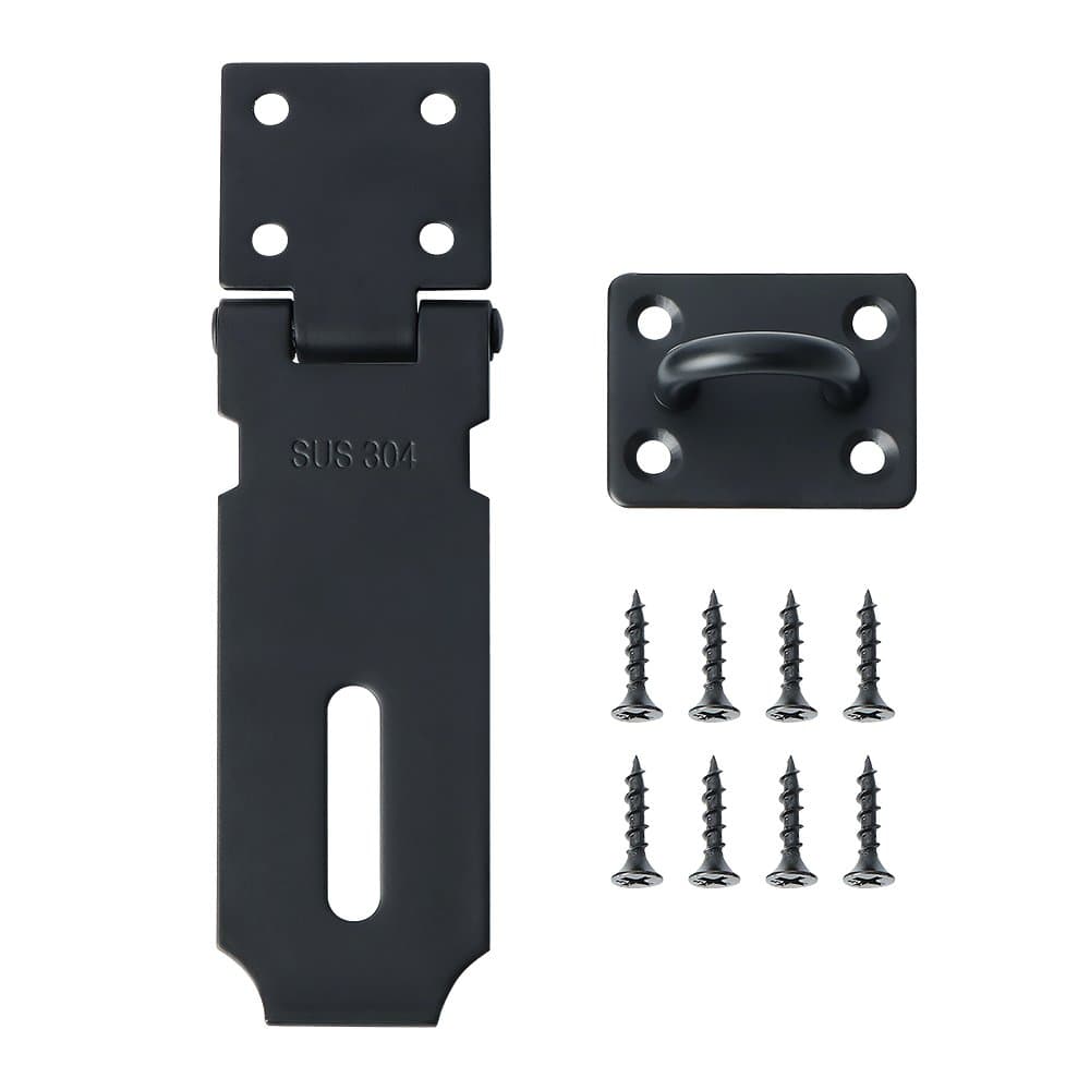 Alise MS99-B Padlock Hasp Door Clasp Hasp Latch Lock,SUS 304 Stainless Steel Matte Black