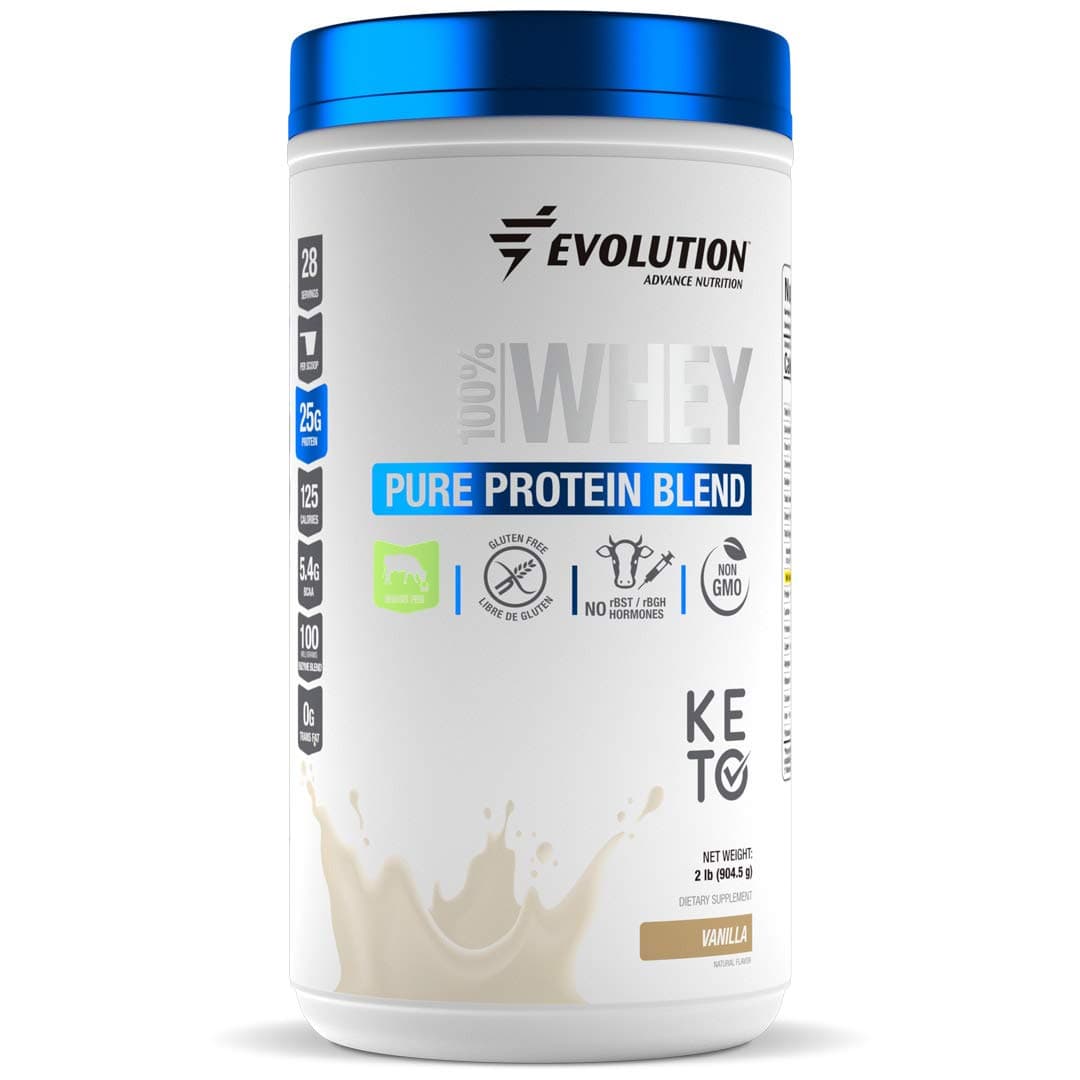 EVOLUTIONAdvance Nutrition Fit & Strong - Pure Whey Protein Powder with BCAA, 100% Grass-Fed, Quick Absorbing and Fast Digesting for Optimal Muscle Recovery, Natural Flavor – 2 Pounds (Vanilla)