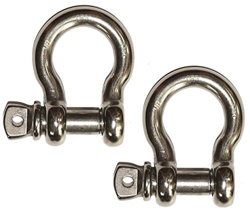 Off Road Specialty Pair 1/2'' Us-Type Shackle with 5/8" Over Size Screw in Pin Chain Rigging Bow Anchor Shackle Stainless Steel Sailing Ship Sailboat, Boat, Paracord and ATV Recovery Towing