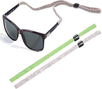 SHINKODA Glasses Athletic Strap Sunglasses Retainer Necklace Eye Glass Cord Holder Keep Glasses from Sliding Elastic Glasses Band Hold Eyeglasses in Place - Pack of 2