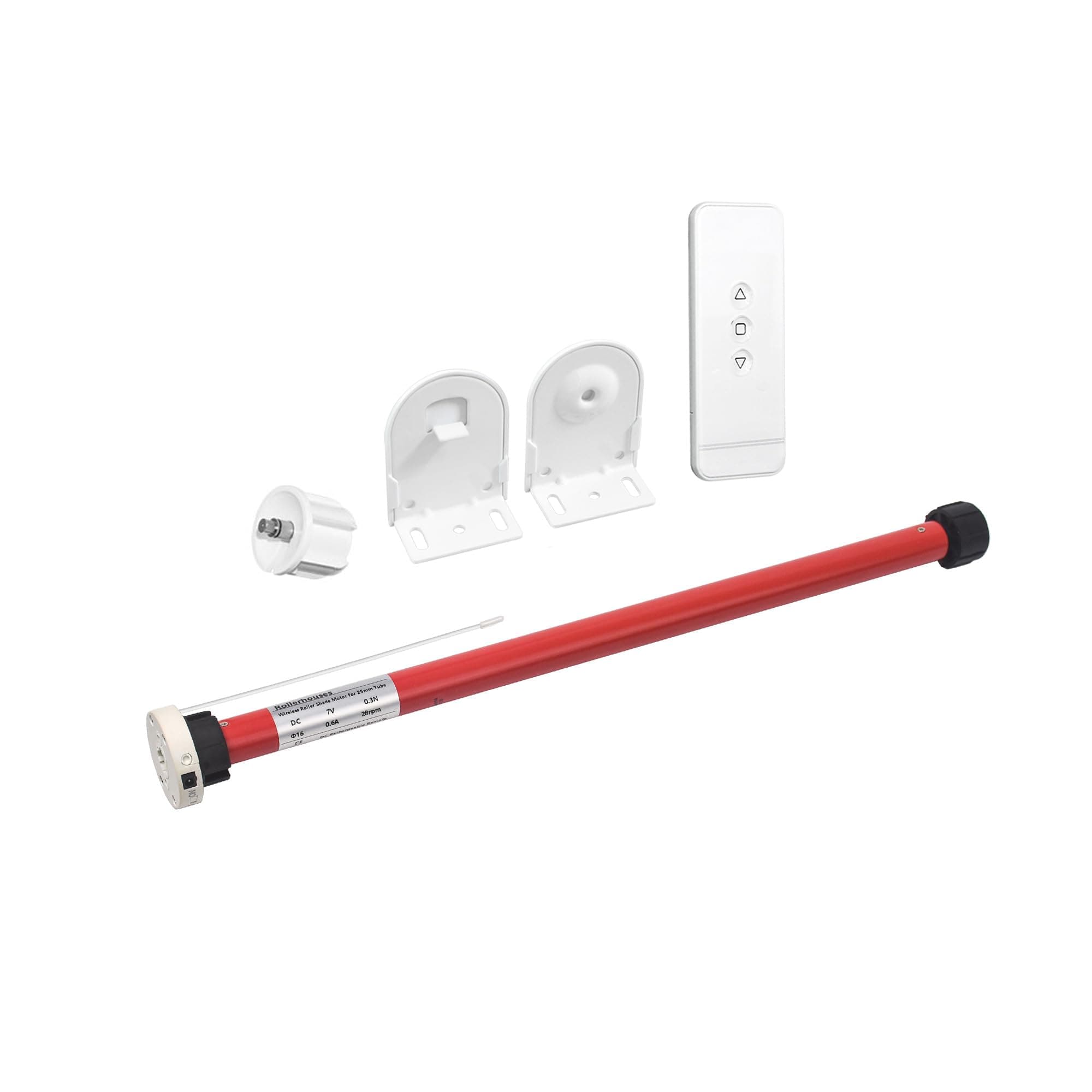 Rollerhouse Battery Powered Motor Kit with Remote Control and Charger - Electric Motor DIY Motorized Tube for Window Blinds,Fit for 1-1/8" (28mm) Shade Tube
