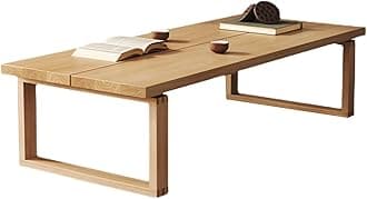 Creative solid wood living room coffee table Children's Bedroom Study Table Wide table top with clear texture Load-bearing stability(140 * 60 * 40cm)