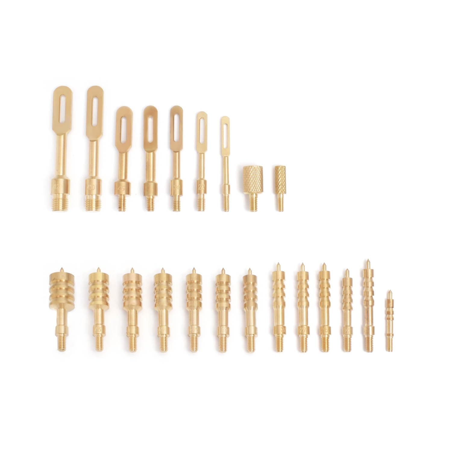 Plastic Solid Brass Gun Cleaning Jag Set, Gun Cleaning Jag for Rifle Cleaning and Maintenance Solid Brass Slotted Tip Adapters with Storage Case